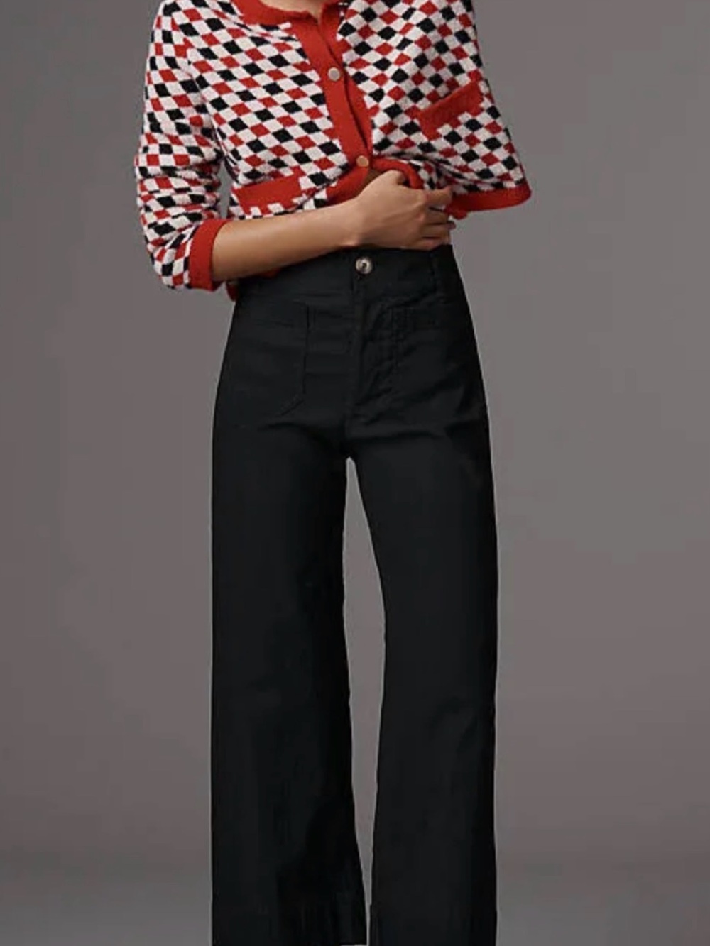 Classic Anthropologie Maeve High-Waist Wide-Leg pants - Black